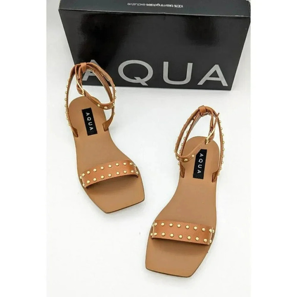 Aqua Sophy Women's Leather Square Toe Ankle Strap Size 6.5 (MSRP $78) - Picture 2 of 4